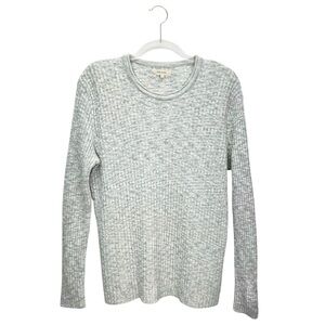 River Island Crewneck Sweater Size Large Light Heathered Gray Muscle Fit Jumper